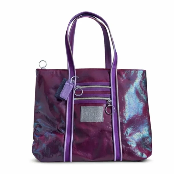 Coach Poppy Glam Patent Leather Tote in Gorgeous Purple/Burgandy - Picture 1 of 7